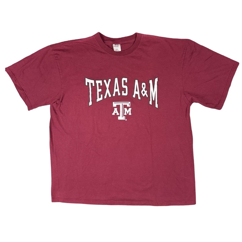 Vintage‎ Texas A&M Aggies T Shirt Mens 2XL Made In USA Maroon NCAA
